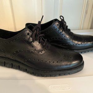 Cole Haan Men's ZeroGrand Wingtip Brogue Oxfords – Black – Brand New